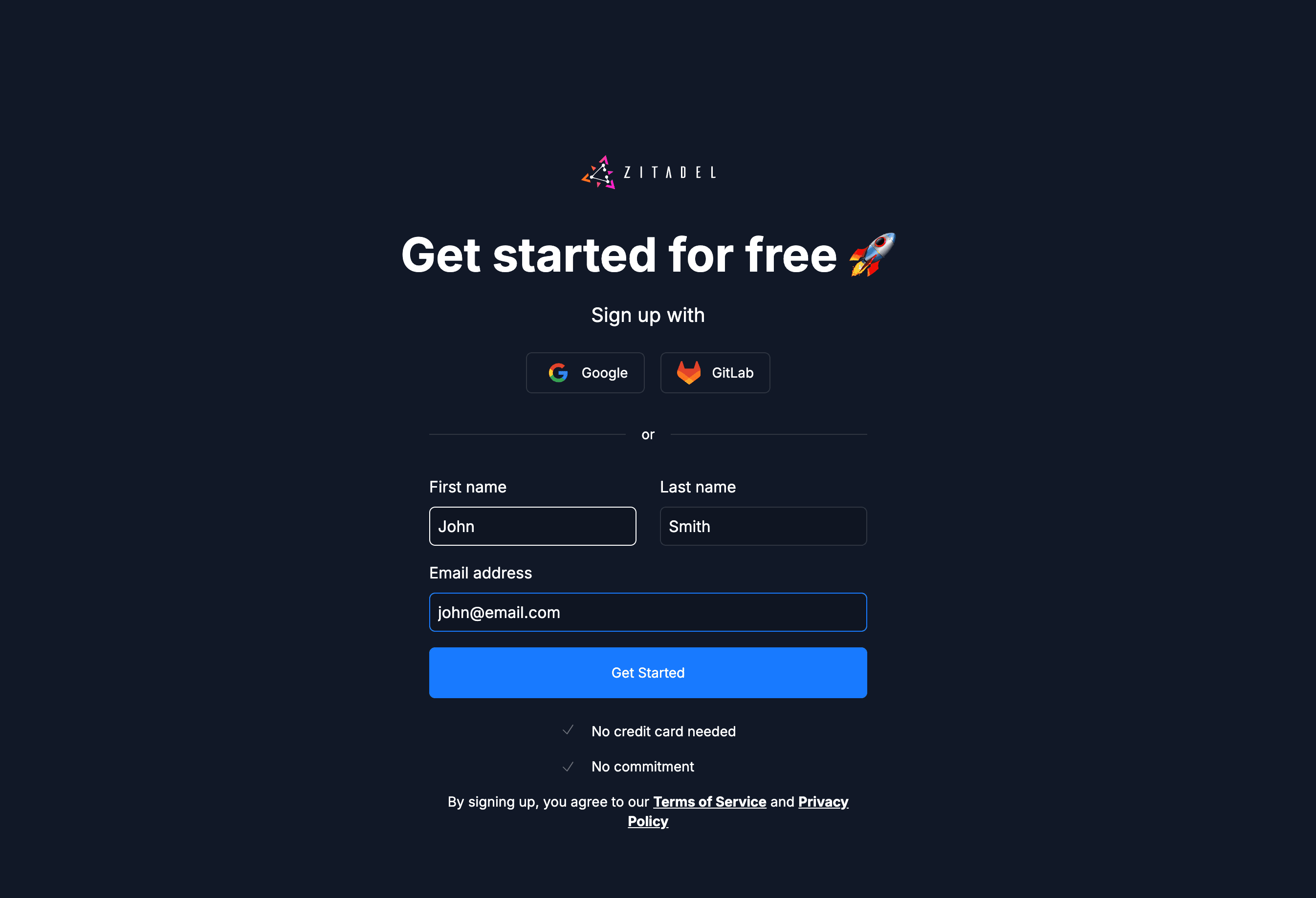 Registration Page